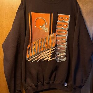 LOGO 7 Cleveland Browns Brown and Orange Crewneck Sweater
